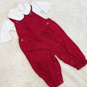 Just For You by Carter’s Baby Girl Red Heart Pocket Corduroy Overalls